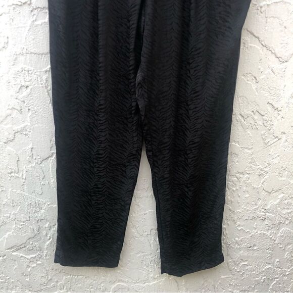 SUNDAYS Black Jacquard Tapered High Rise Trouser Pants Size 2 Zebra Print - Picture 3 of 12